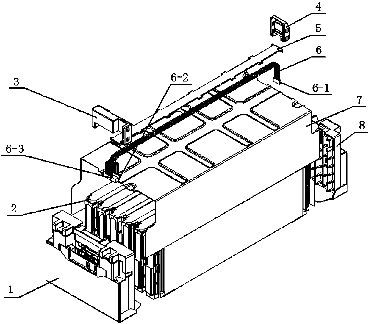 Battery module data acquisition structure and battery module with same