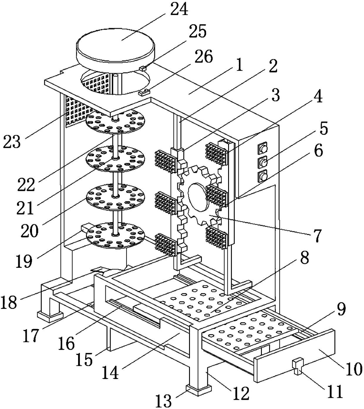 A computer host case with a dust cleaning device