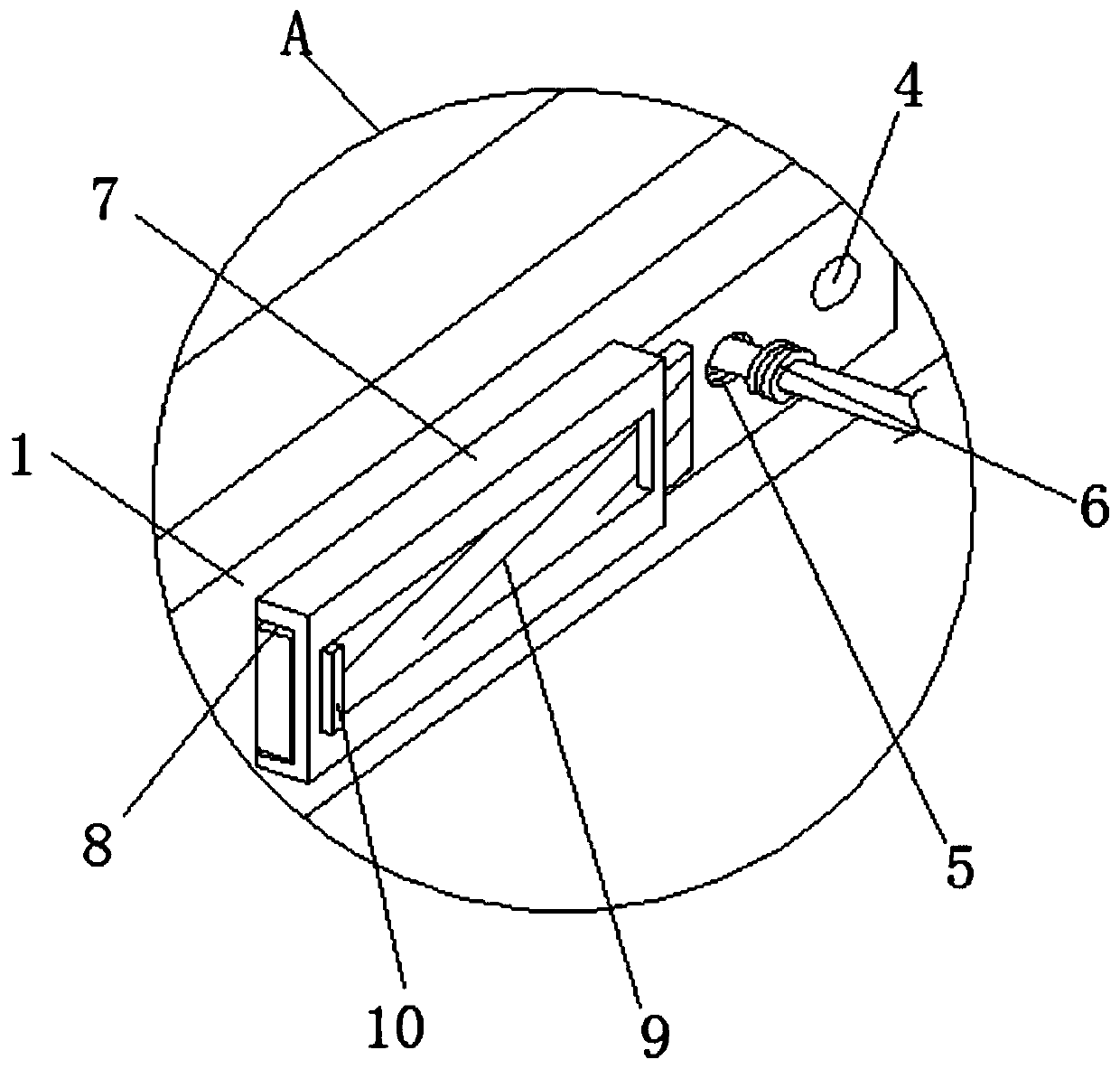 A computer software and hardware detection device convenient to move and adjust