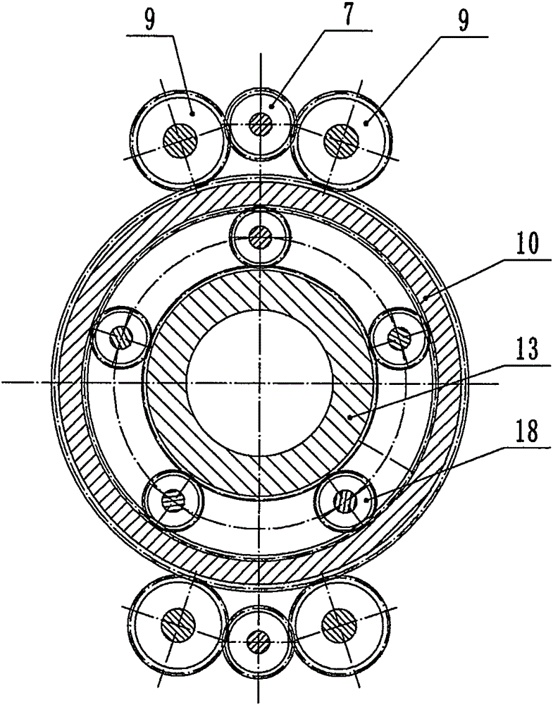 Hypocycloid bidirectional output pile-driver speed reducer with oil temperature alarming function