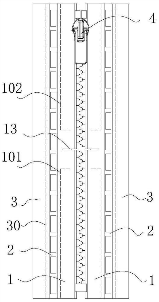 Detachable corn tooth zipper