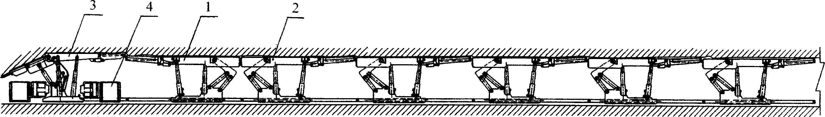 Fully-mechanized mining working face smooth trough advancing reinforcement support process and hydraulic support therefor