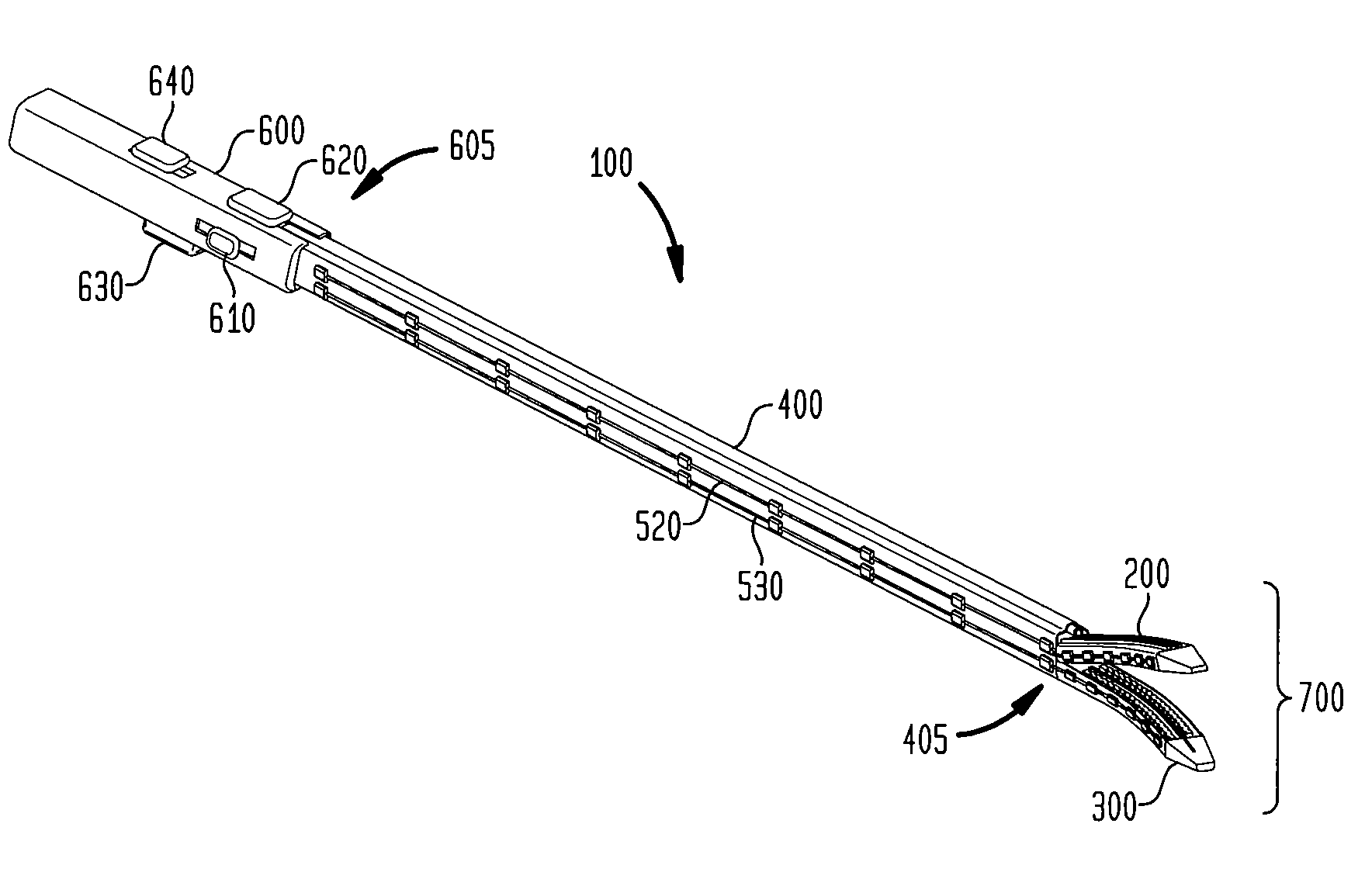 Surgical stapler with a bendable end effector