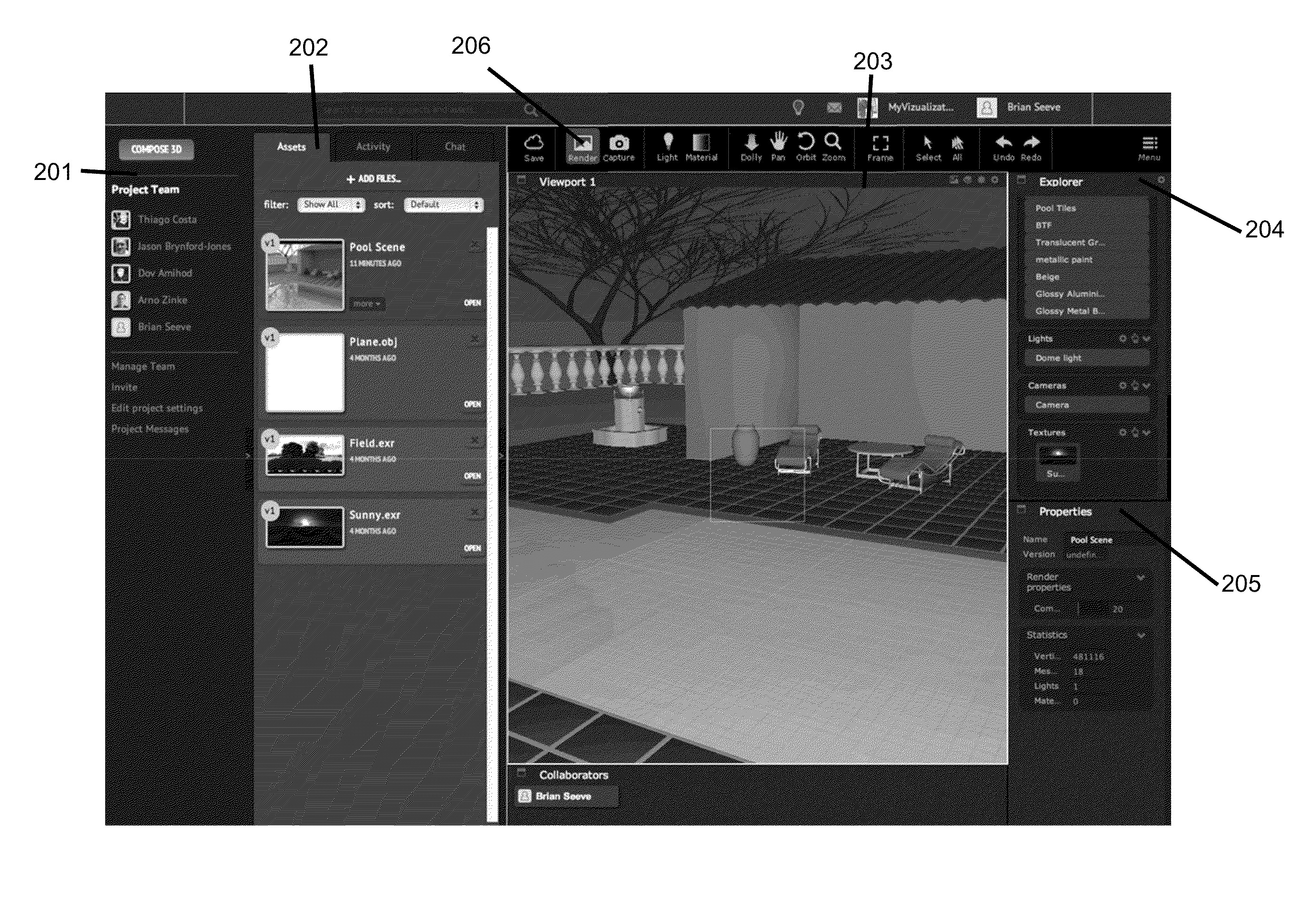 Collaborative, multi-user system for viewing, rendering, and editing 3D assets