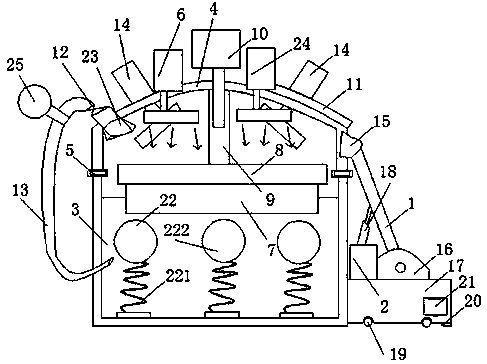 Self-circulating type malodorous exhaust gas removal device for biofilter