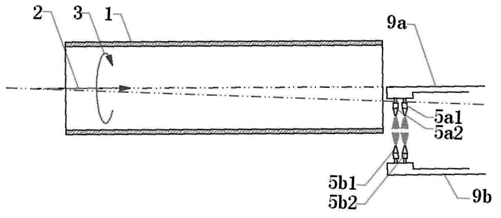 Inner surface and outer surface jet flow descaling system and method for big-diameter metal pipe wall