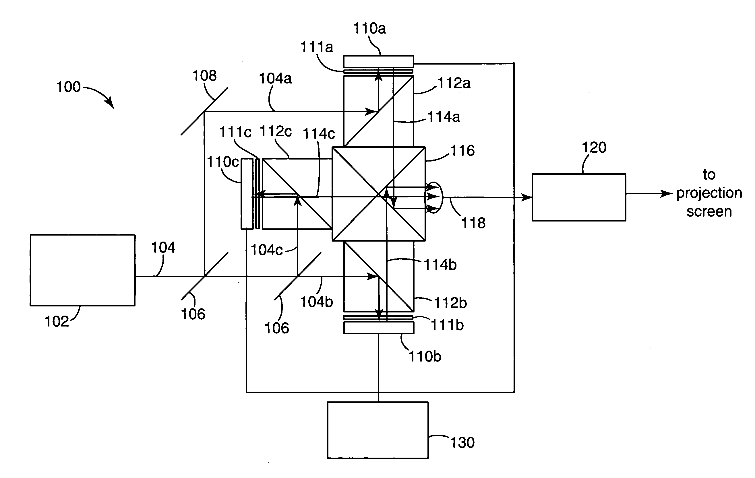 Birefringence-compensated liquid crystal display and projection system using same