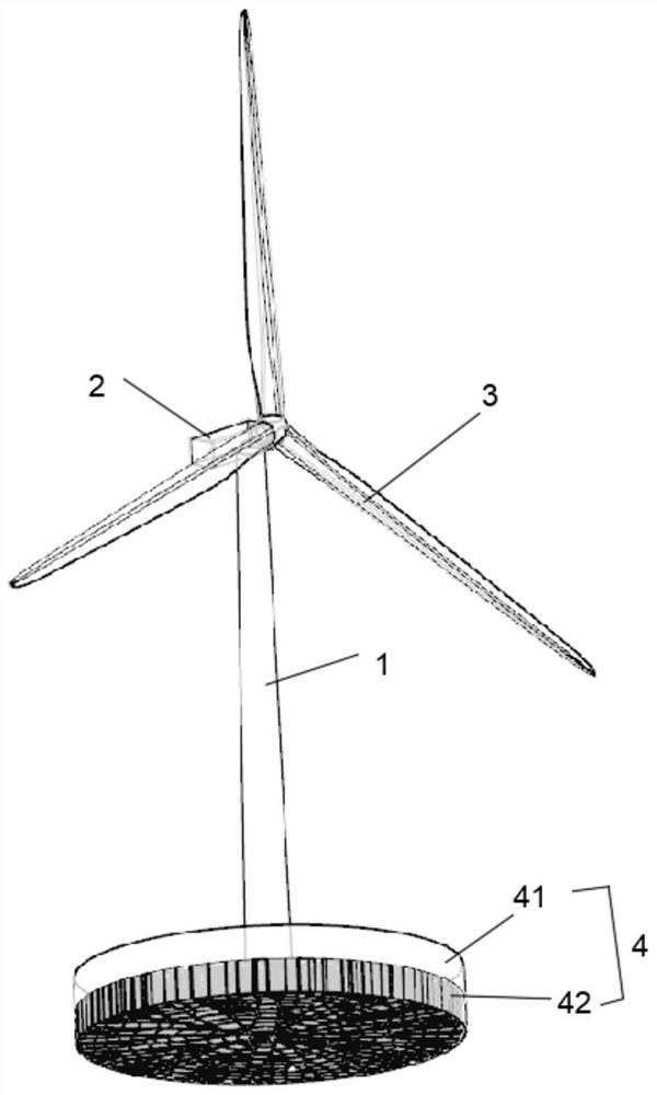 Floating type wind turbine platform with bionic fractal characteristic