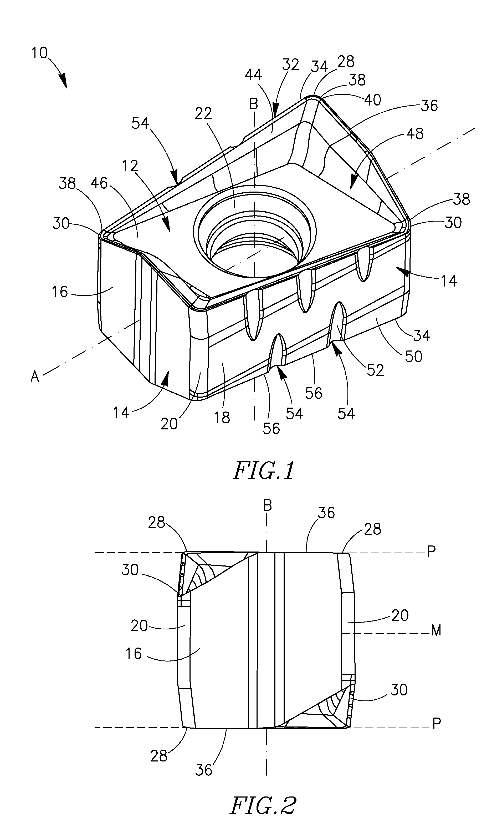 Cutting Insert Having Cutting Edges with Recessed Portions