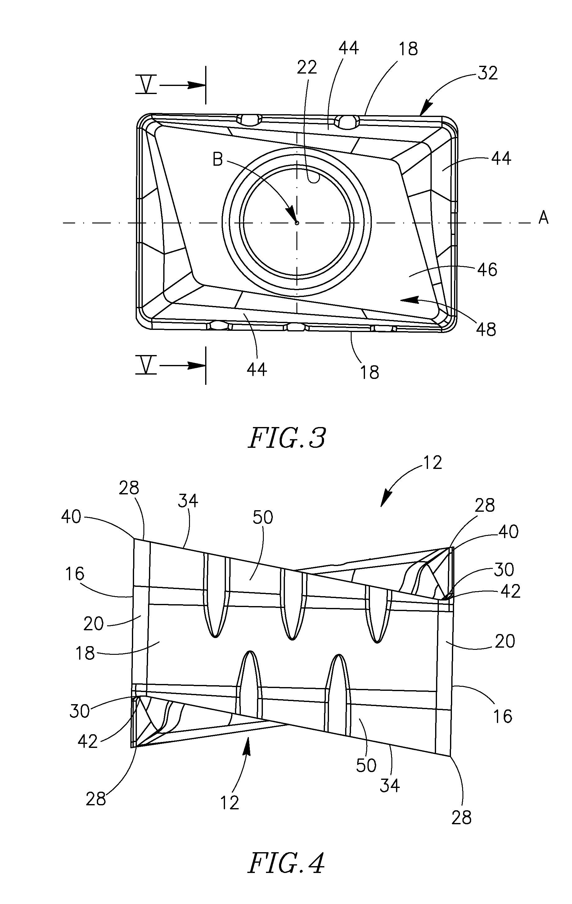 Cutting Insert Having Cutting Edges with Recessed Portions