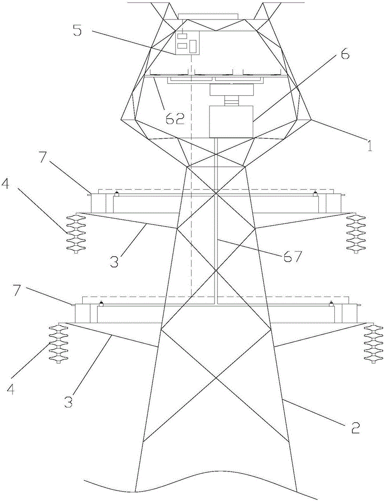 Transmission iron tower for electric power transmission and bird repelling method thereof