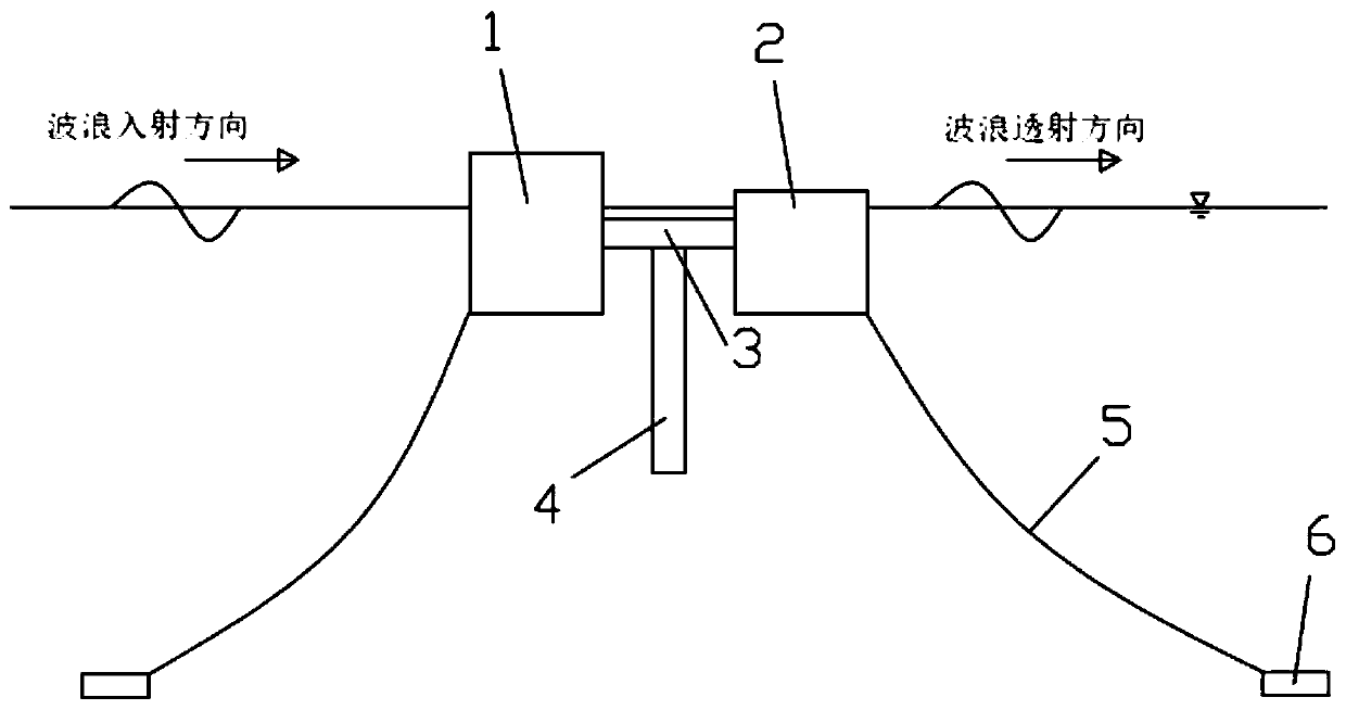 Asymmetric double-buoy floating breakwater