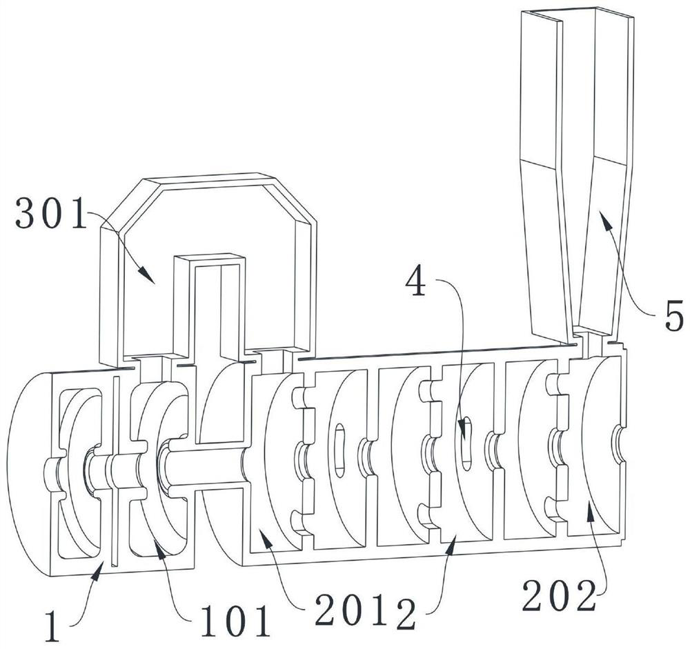 Electron linear accelerator with hybrid acceleration structure