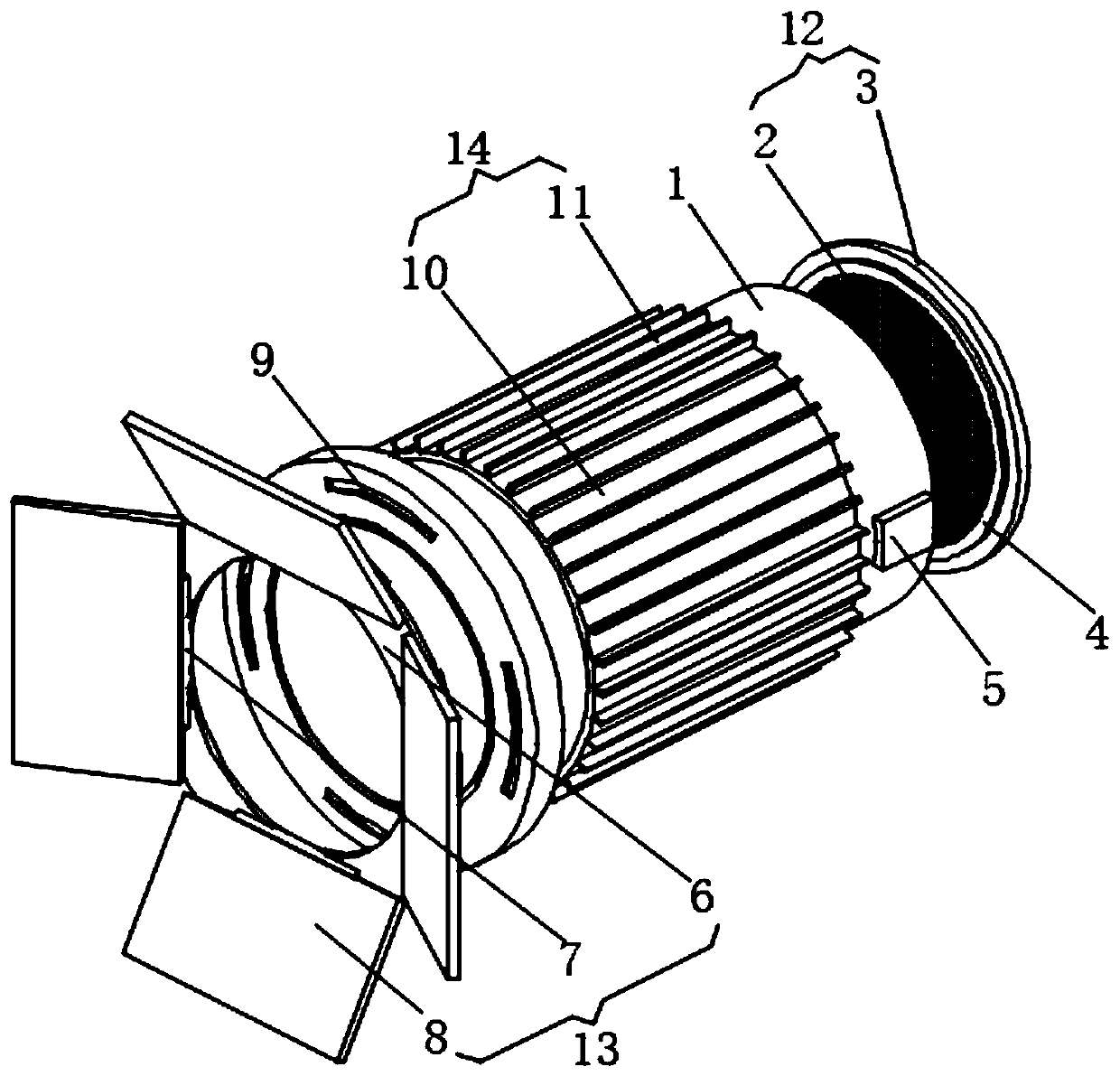 Automatic focusing spotlight and focusing method thereof