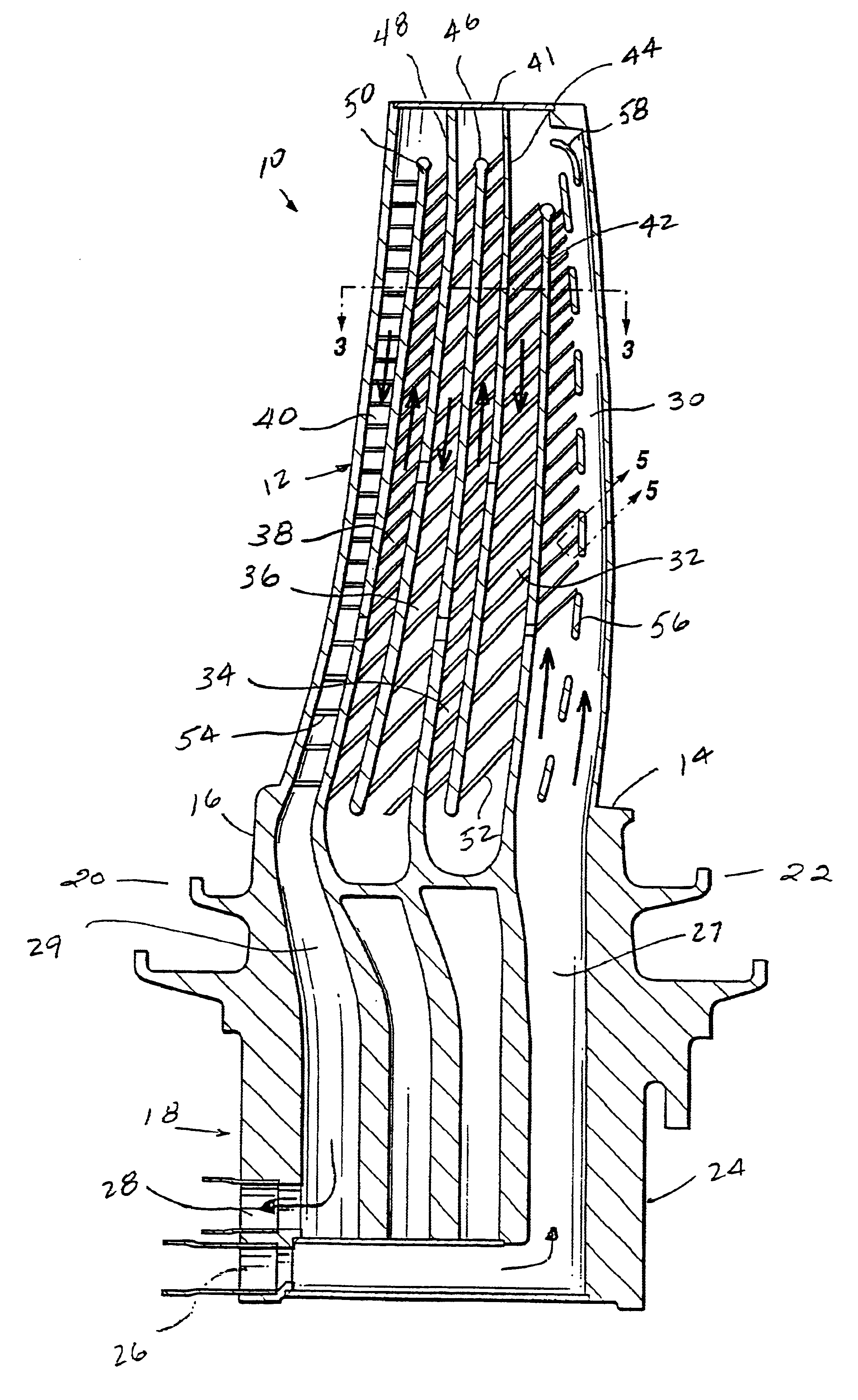 Internal cooling circuit for gas turbine bucket