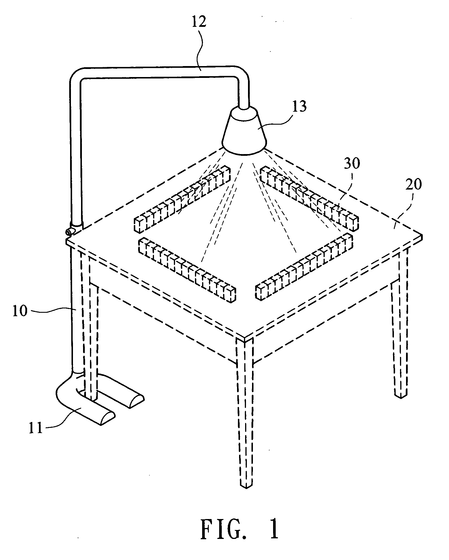 Biaxial folding lamp structure