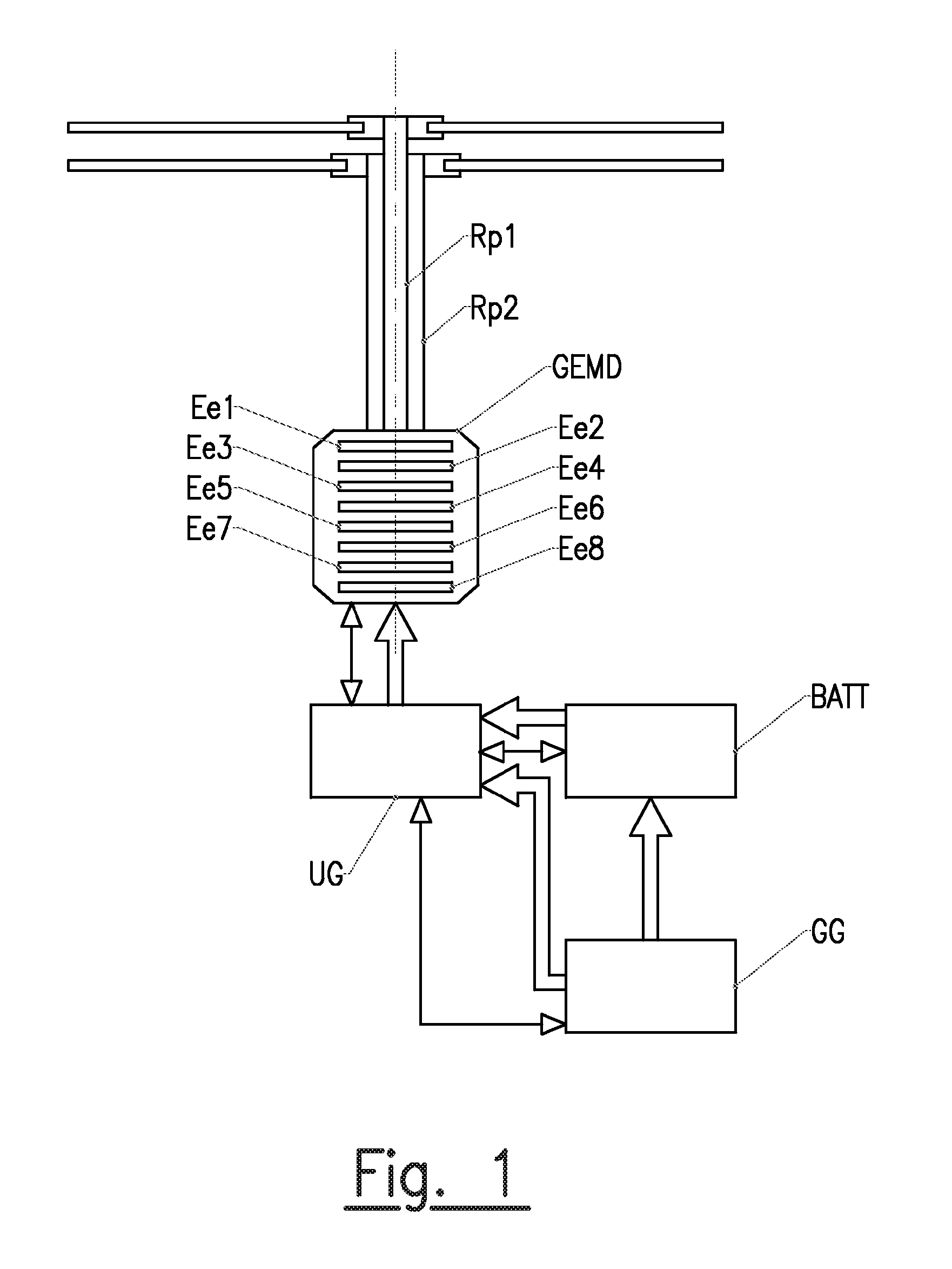 Aircraft comprising a distributed electric power unit with free wheels