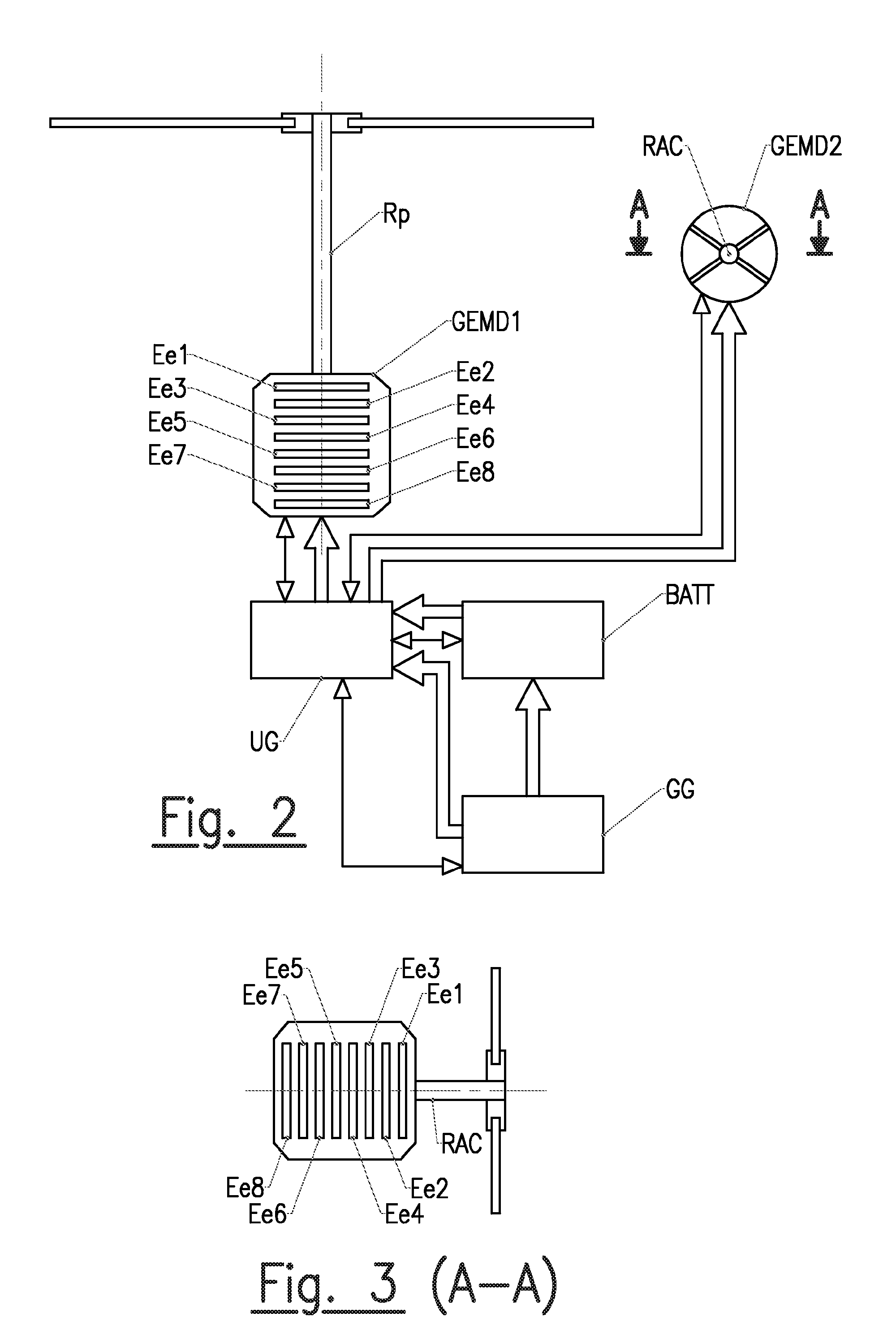 Aircraft comprising a distributed electric power unit with free wheels