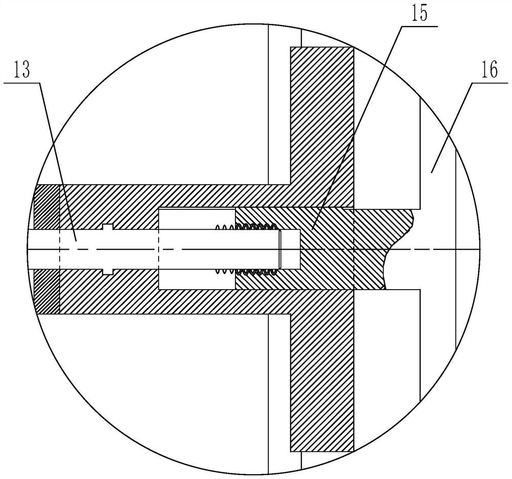 The structure of the feeding part of the steel pipe flaw detection