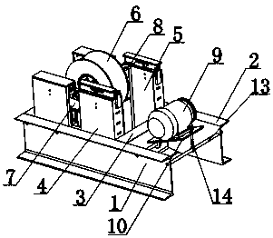 Tension adjusting device for traction of transmission belt