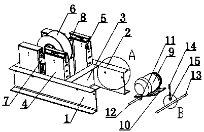 Tension adjusting device for traction of transmission belt