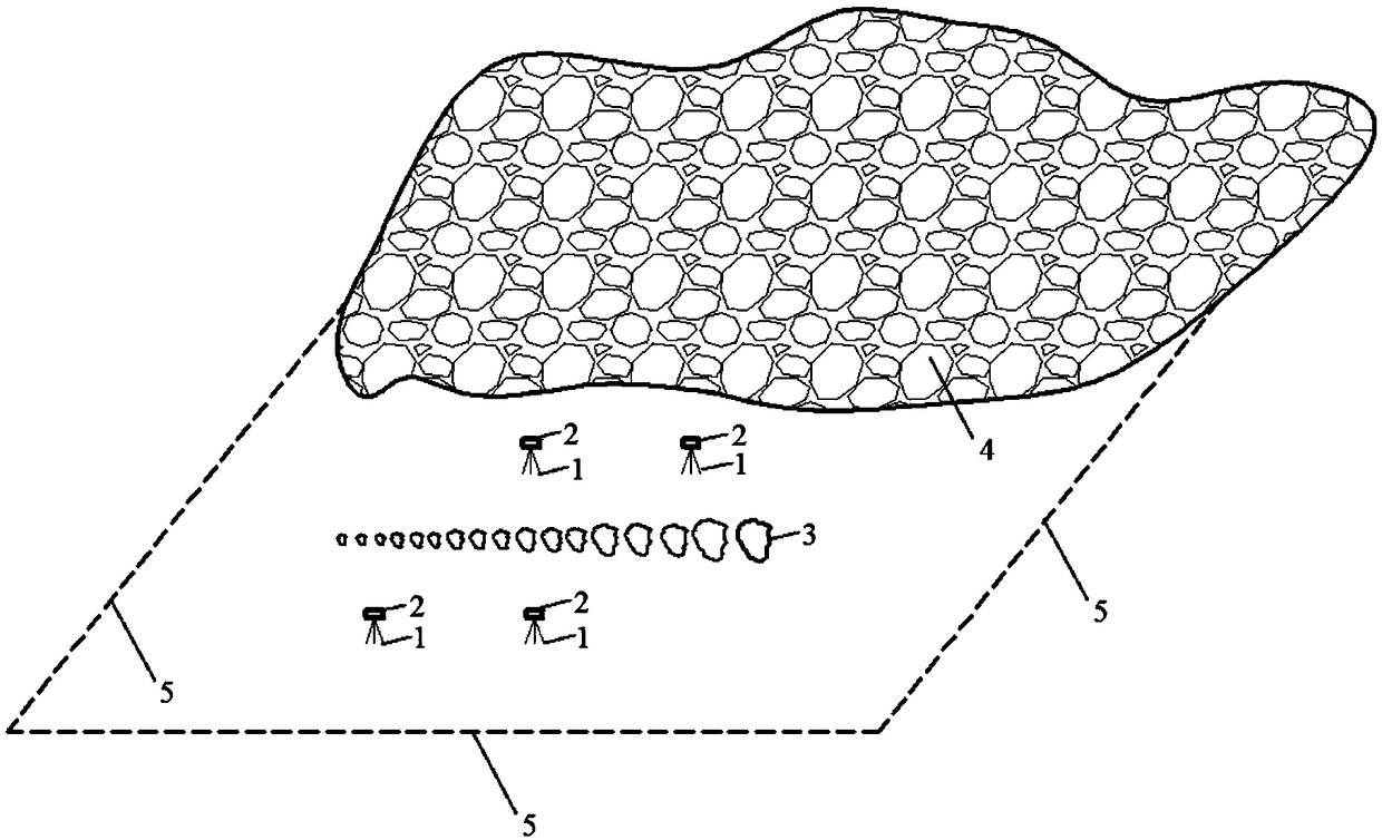 Grading material specific area determining method based on three-dimensional laser scanning and image processing technology