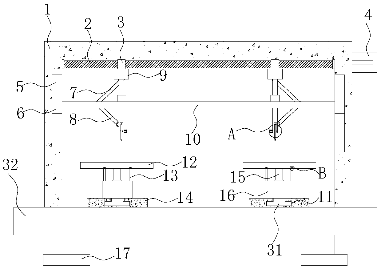 Double-station trousers cutting device for clothing field