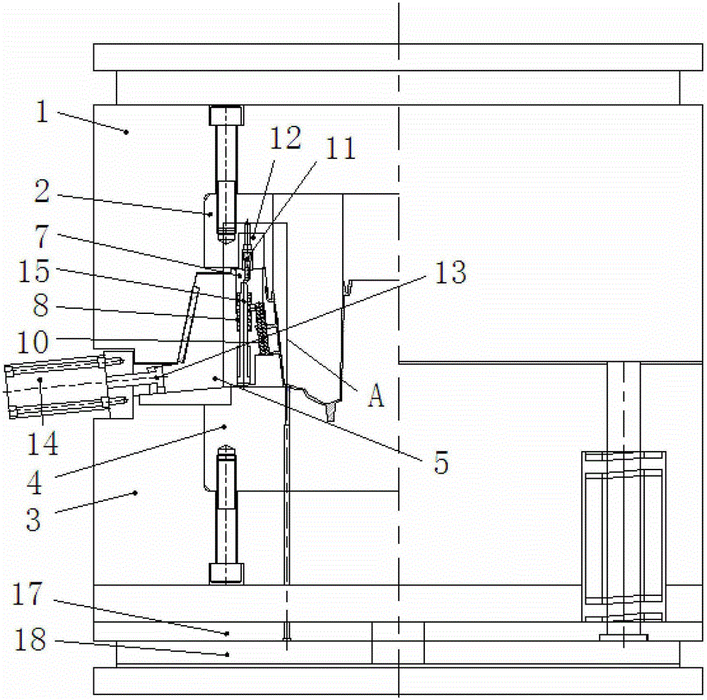 A separate oblique core-pulling mechanism for automobile lamp lamp body mold