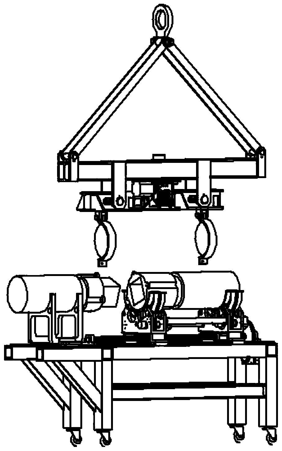 Hoisting equipment and hoisting method for automatic centering installation and balancing