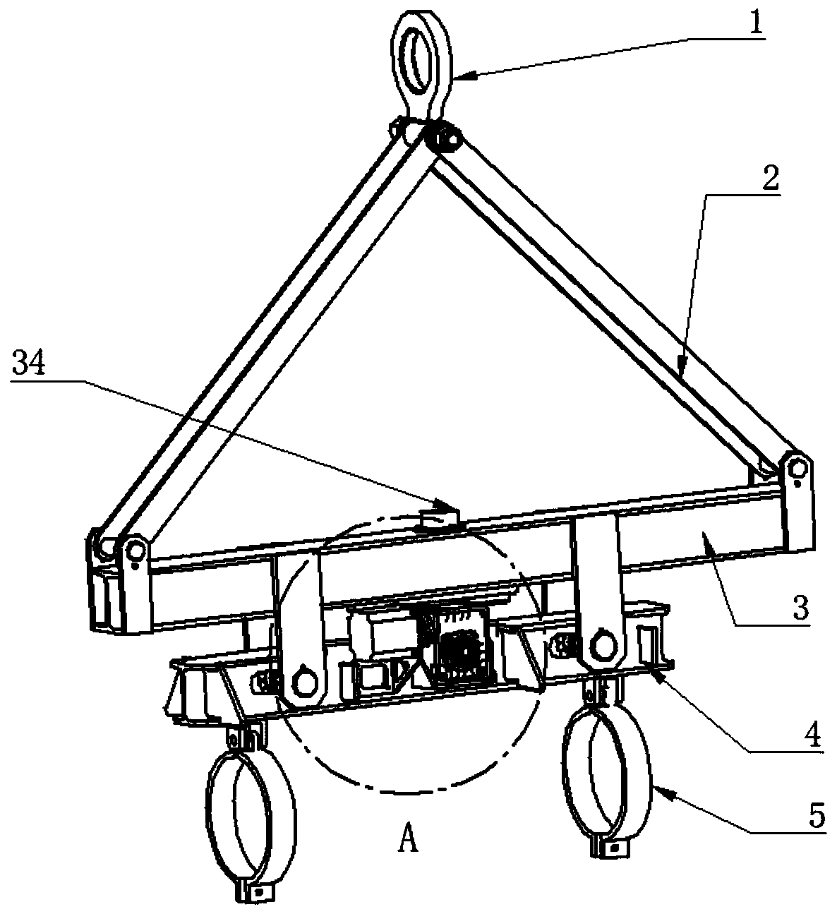 Hoisting equipment and hoisting method for automatic centering installation and balancing