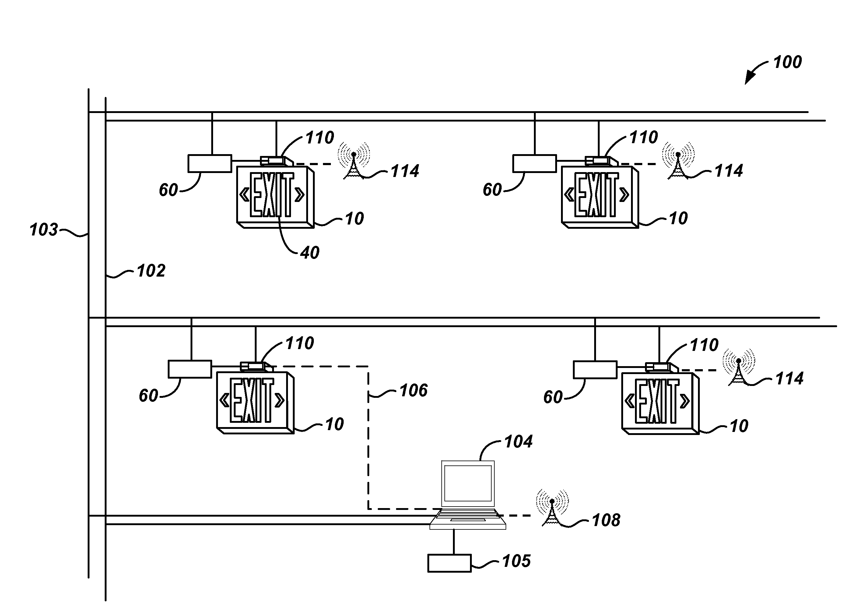 Integrated Exit Signs and Monitoring System