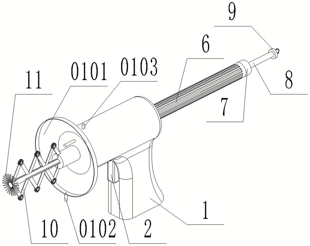 Deep blind hole cleaning device for mechanical production and maintenance