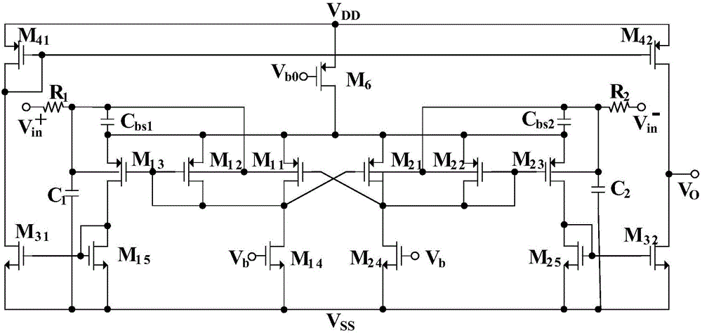 Low-sensitivity substrate input amplifier