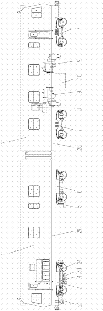 Multifunctional inspection detecting vehicle used for railway steel rail