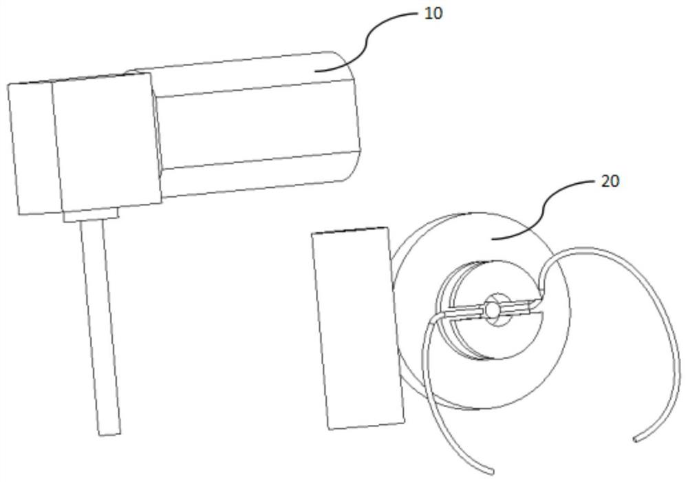 Electric shoelace tying transmission device