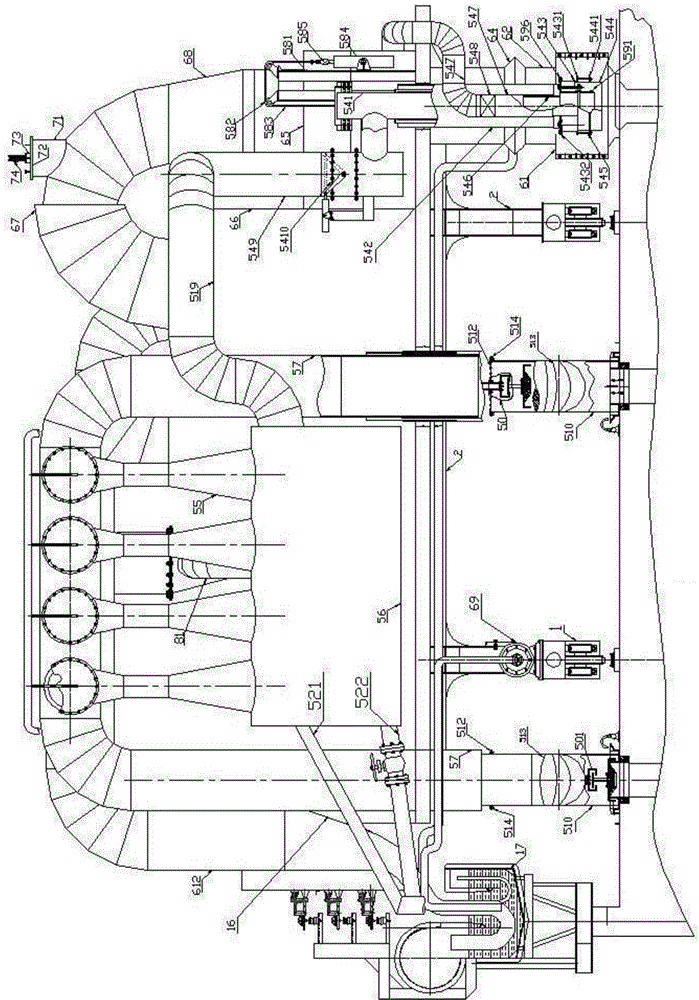 Internal-suction type multifunctional car capable of guiding smoke, recovering coal gas and eliminating smoke and dust via combustion