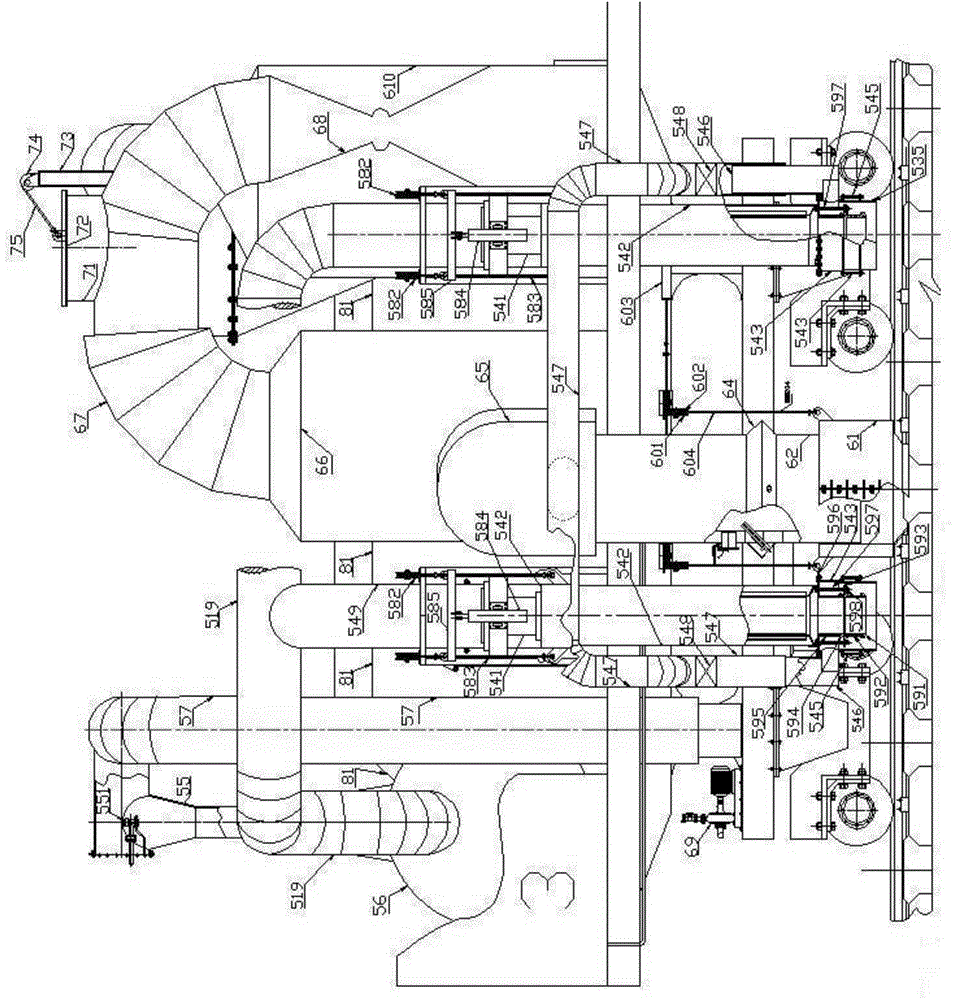 Internal-suction type multifunctional car capable of guiding smoke, recovering coal gas and eliminating smoke and dust via combustion