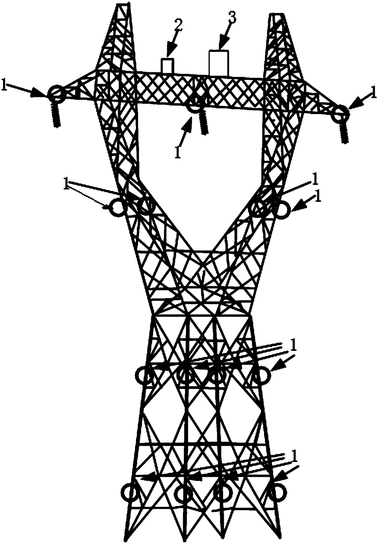 Online monitoring system for deformation of transmission line tower material