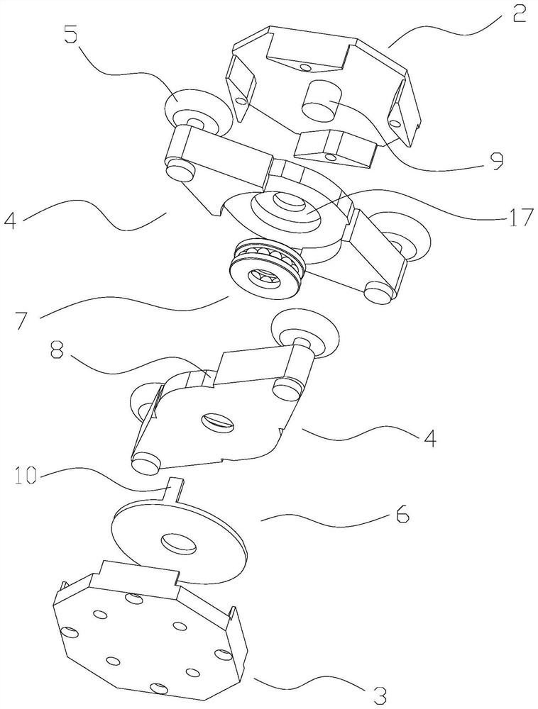 Heavy-load crossed guide rail shear type slide block