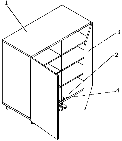 Wardrobe with door opening devices