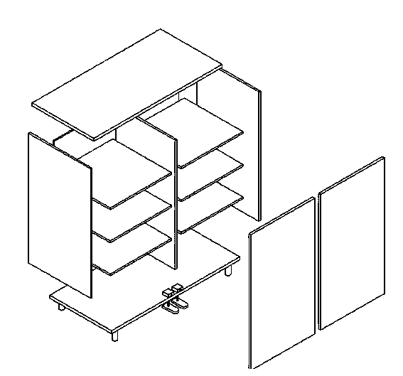 Wardrobe with door opening devices