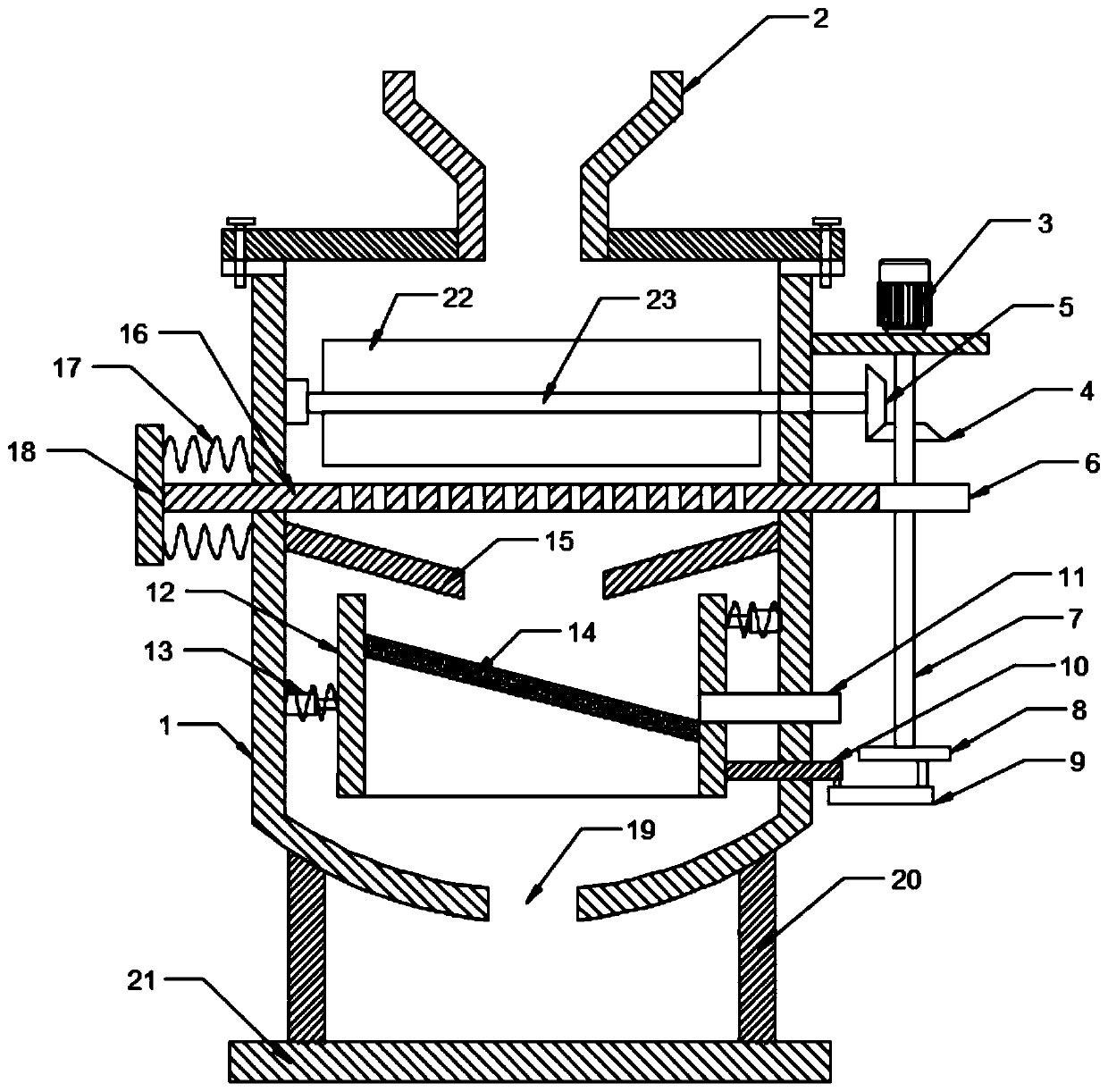 Sand sieving device for building construction