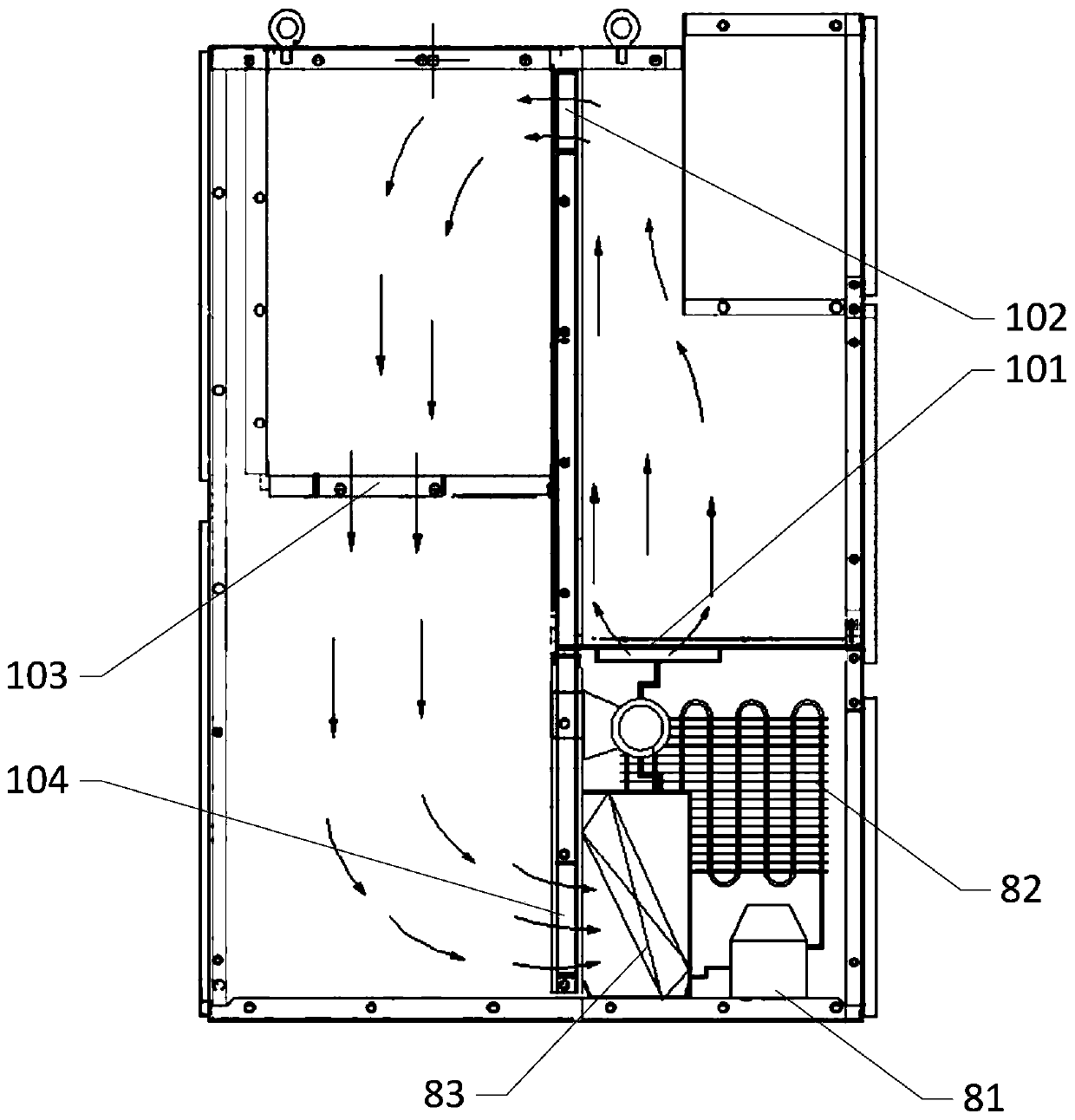 Power distribution cabinet suitable for condensation prevention