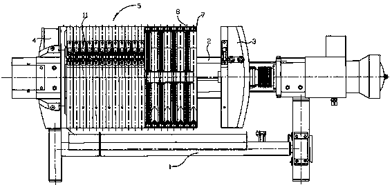 Frame type rubber diaphragm press filter