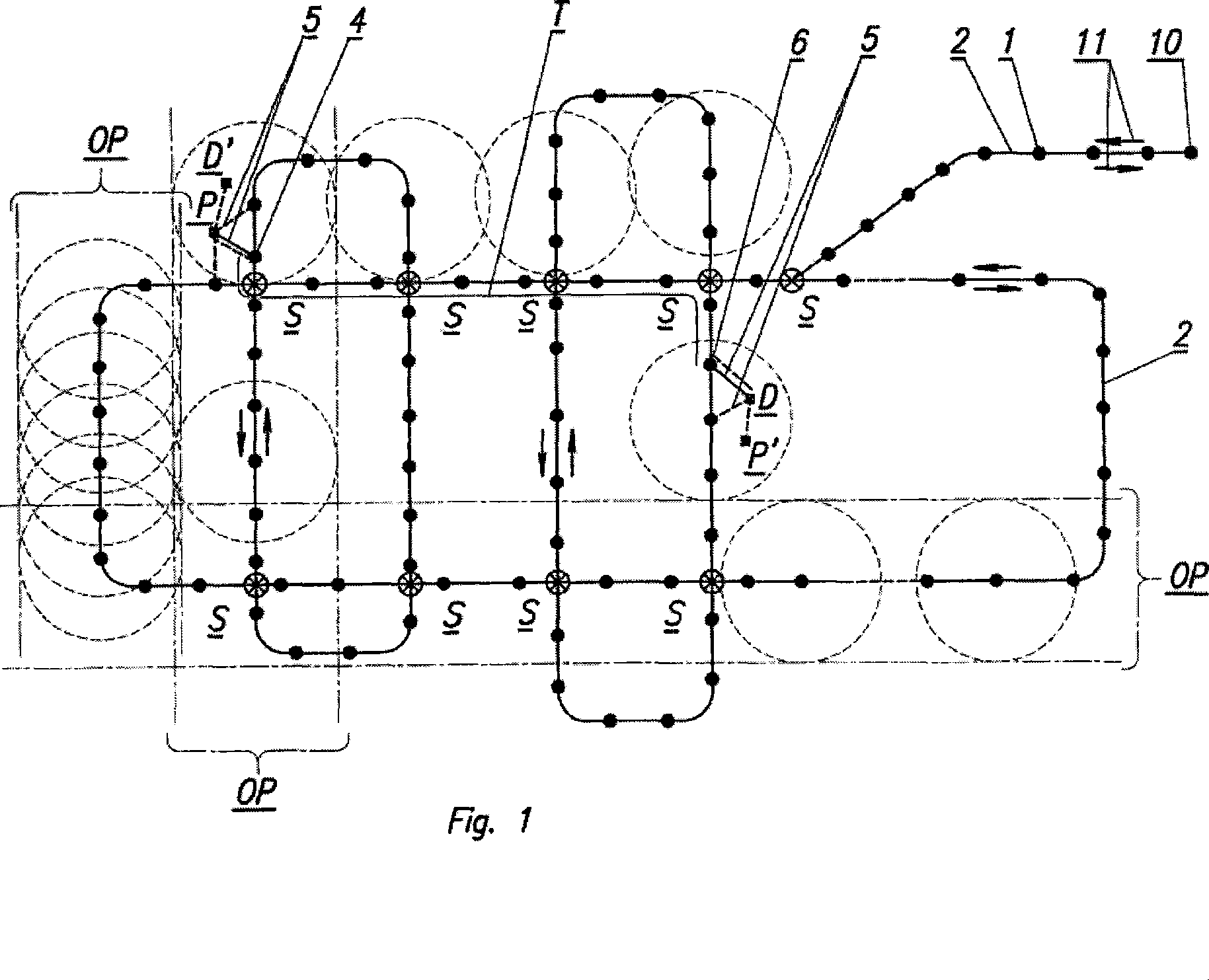 A method of mass transportation of people or cargo, especially within city areas and a transport infrastructure for the implementation of this method