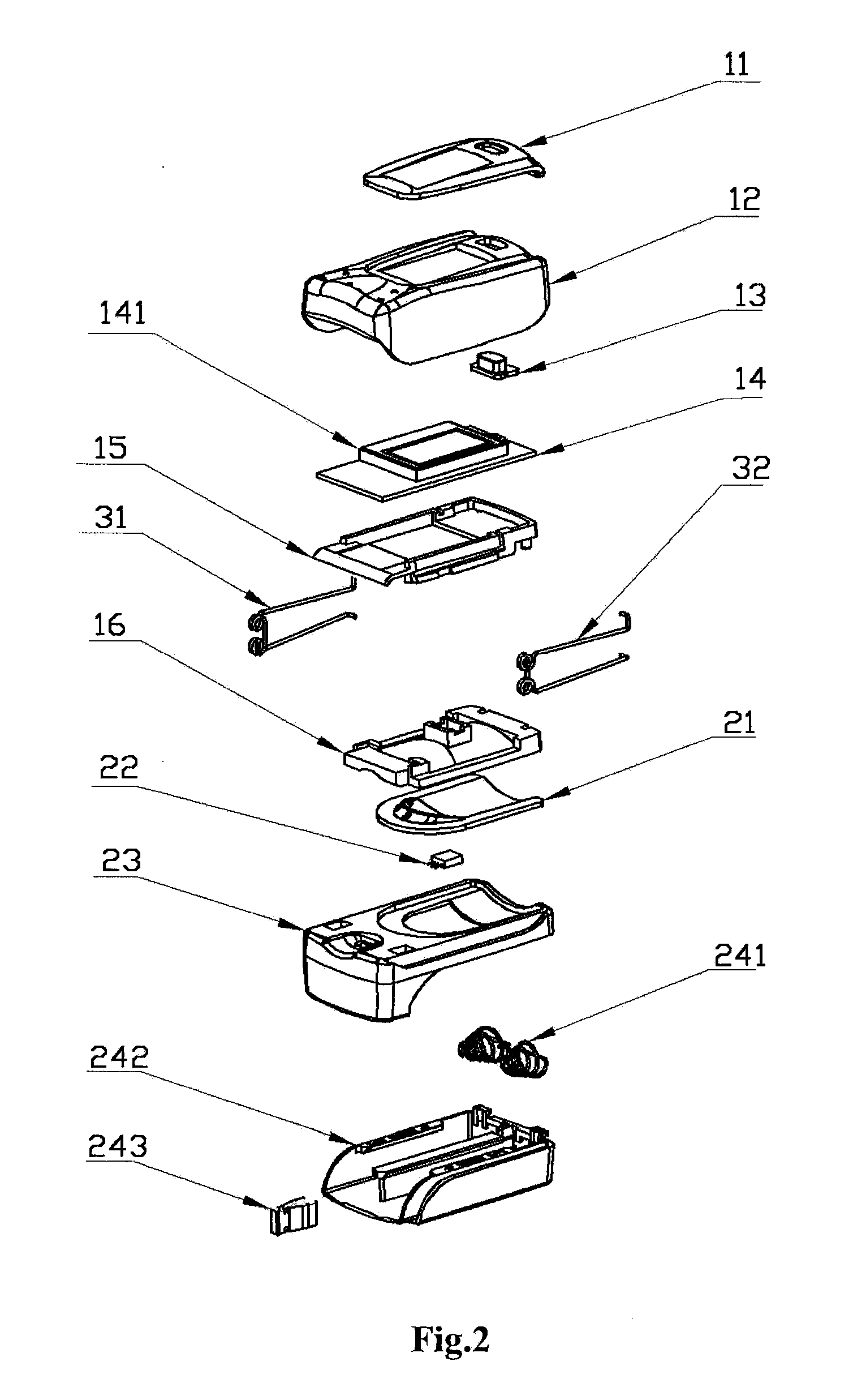 Finger Type Pulse and Blood Oxygen Measuring Device