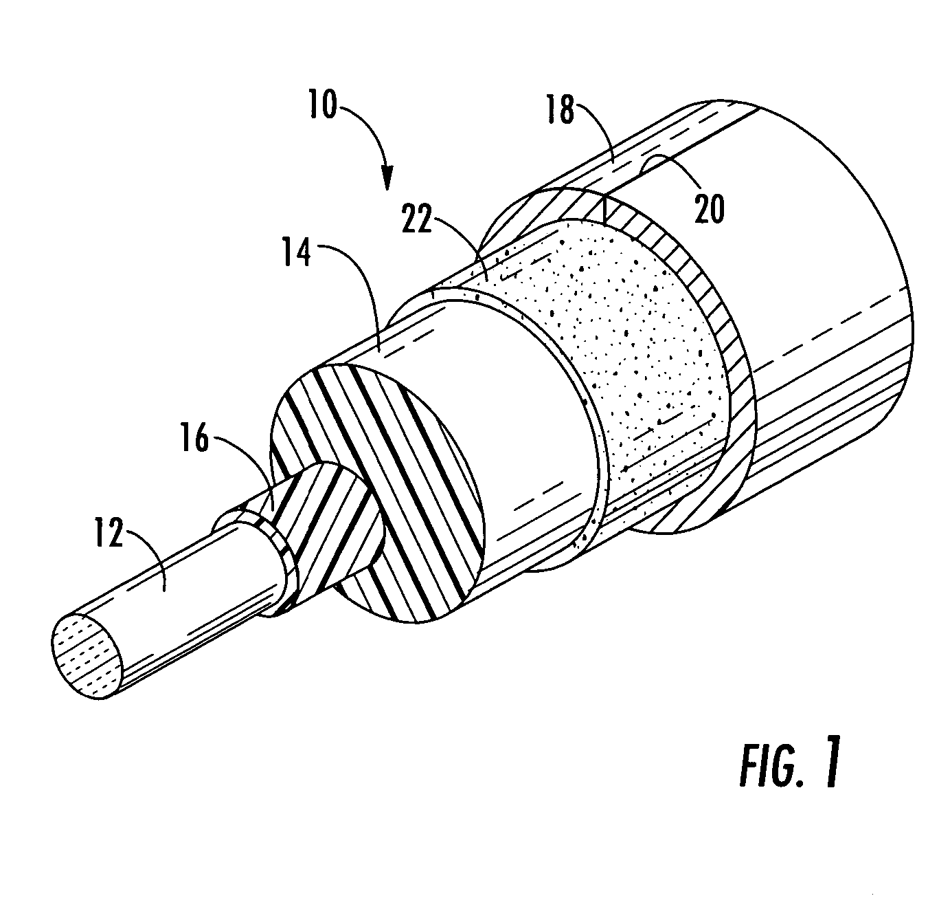 Coaxial cable with strippable center conductor precoat