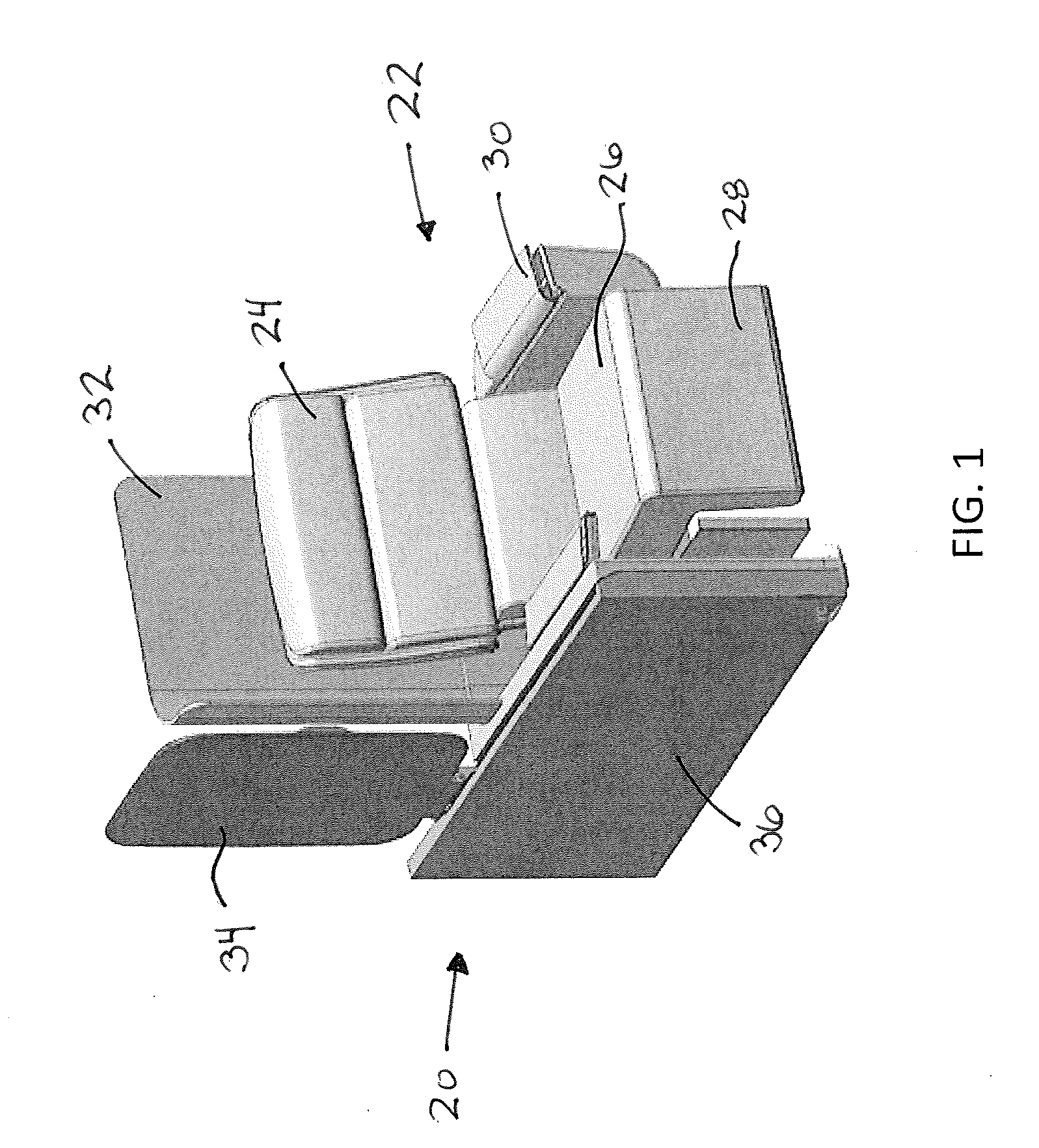 Vertically stowed tray table assembly with translational movement