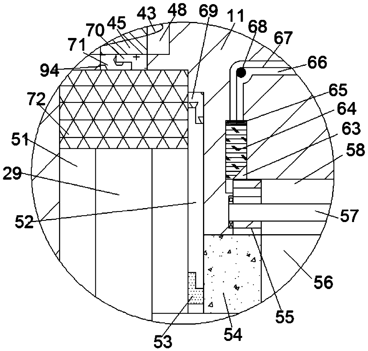 Treatment device for animal raw materials