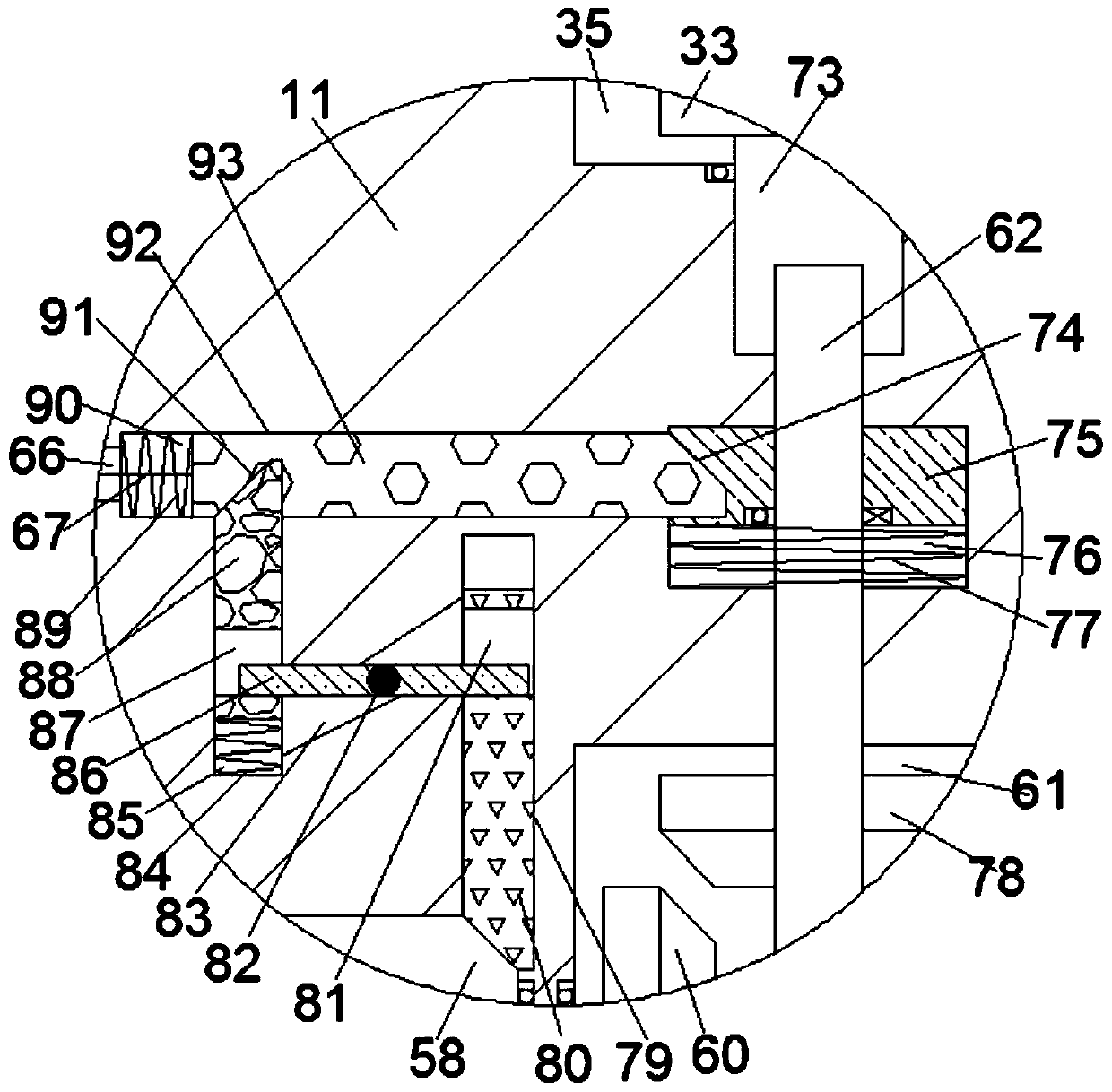 Treatment device for animal raw materials